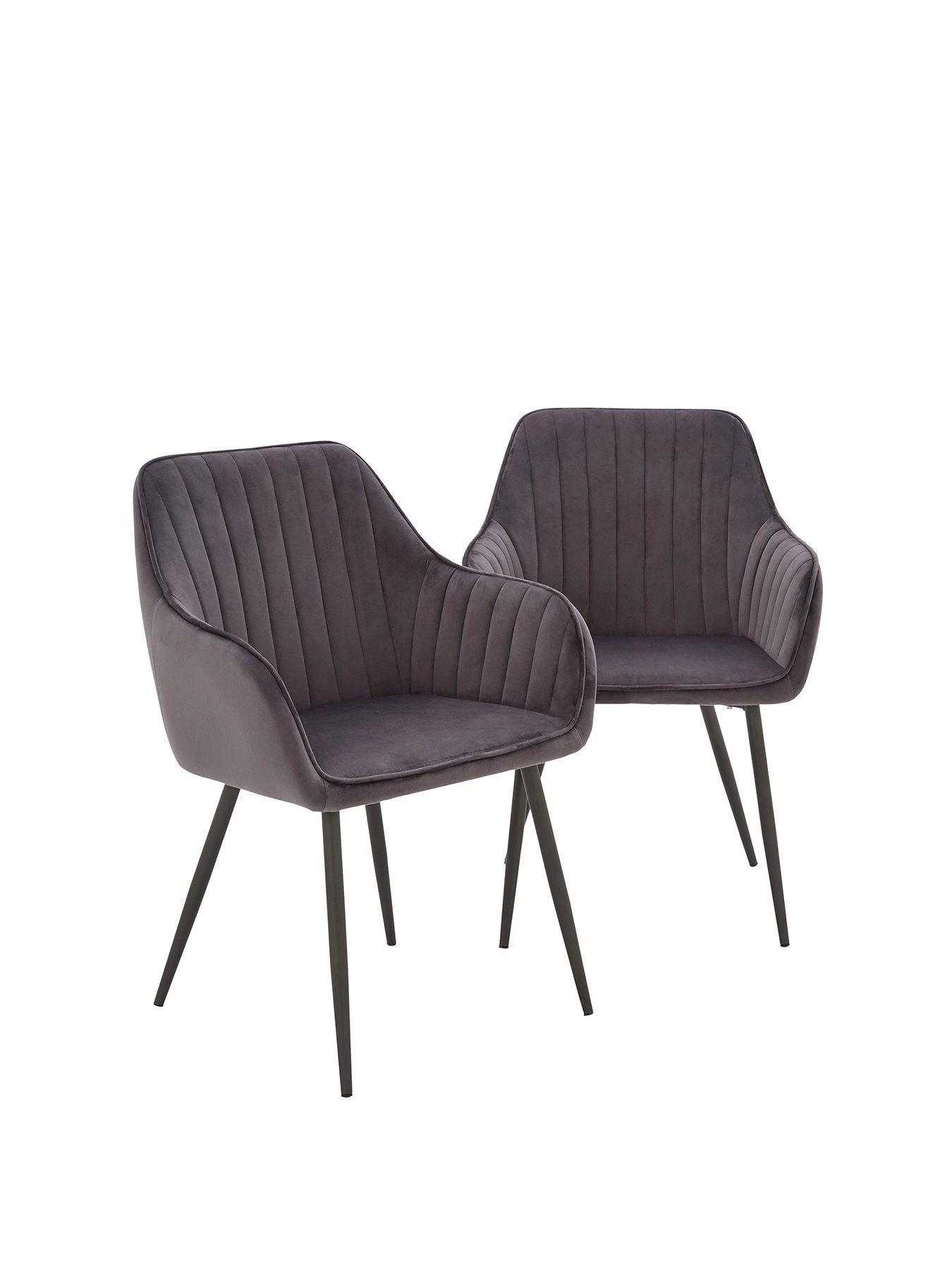 Very Home Pair Of Alisha Dining Chairs - Charcoal/Black 3 Very Home Pair Of Alisha Dining Chairs - Charcoal/Black
