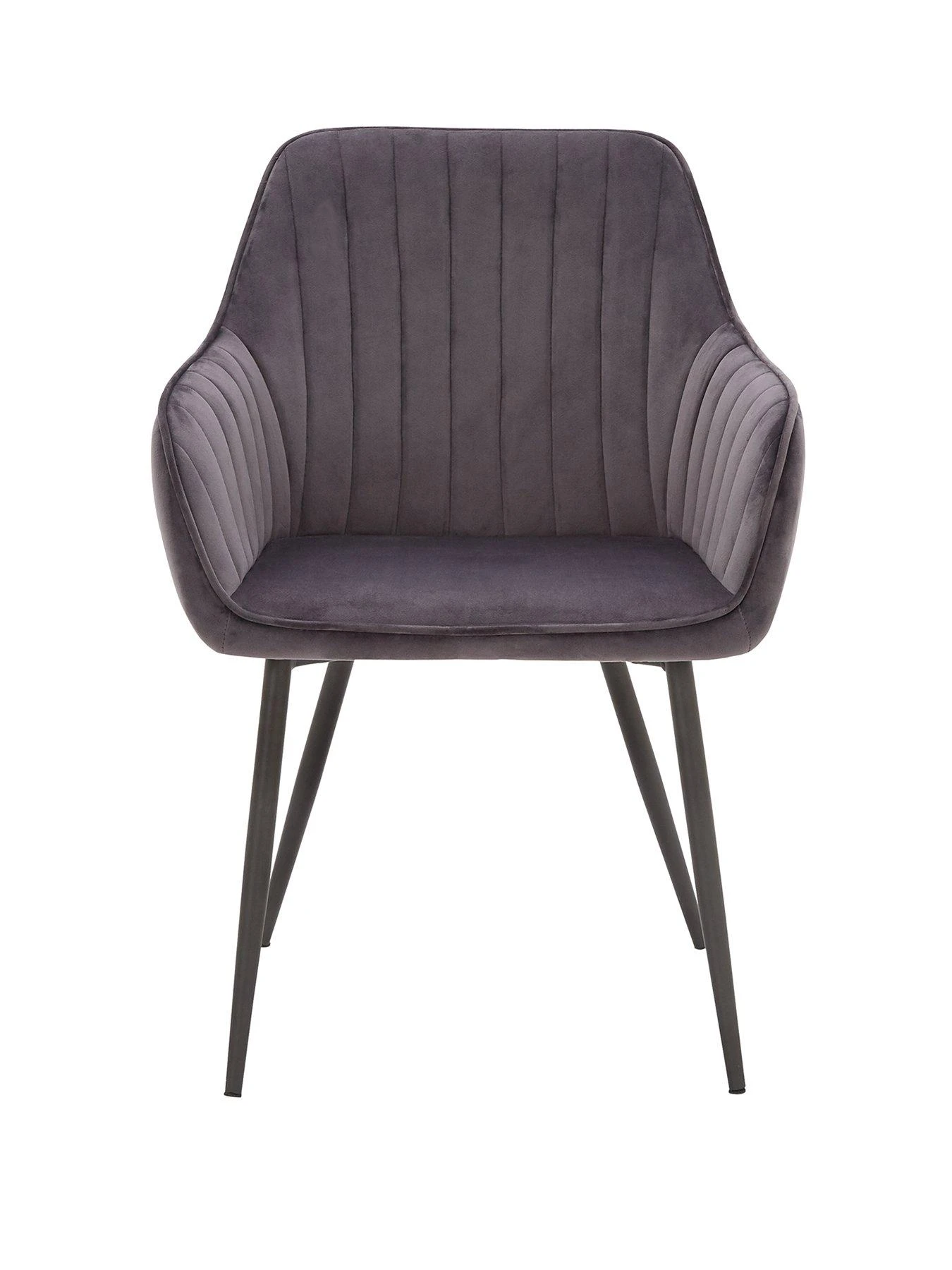 Very Home Pair Of Alisha Dining Chairs - Charcoal/Black 4 Very Home Pair Of Alisha Dining Chairs - Charcoal/Black - Image 2
