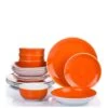WATERSIDE Orange Flame Spin Wash 16-Piece Dinner Set -FurniHaven Shop QVH9H SQ1 0000000198 ORANGE SLf