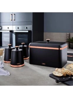 Tower Cavaletto Bread Bin - Black -FurniHaven Shop QYAWN SQ6 0000000004 BLACK SLd4