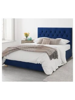 Aspire Olivier Ottoman Storage Bed With Headboard -FurniHaven Shop RAAEX SQ3 0000000048 NAVY SLd