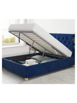 Aspire Olivier Ottoman Storage Bed With Headboard -FurniHaven Shop RAAEX SQ4 0000000048 NAVY SLd1