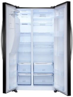 Hisense RS694N4IBF 91cm Wide, Total No Frost, American-Style Fridge Freezer - Black Look -FurniHaven Shop RFDTC SQ3 0000000004 BLACK SLd1