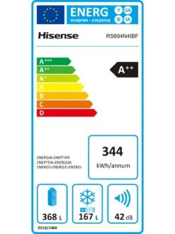 Hisense RS694N4IBF 91cm Wide, Total No Frost, American-Style Fridge Freezer - Black Look -FurniHaven Shop RFDTC SQ6 0000000004 BLACK SLd4