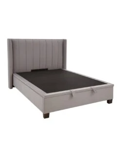 Very Home Dakota Velvet Ottoman Storage Bed With Mattress Options - Grey -FurniHaven Shop RKQ3F SQ3 0000000005 GREY SLd