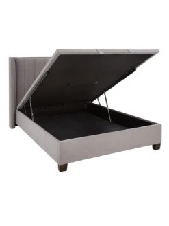 Very Home Dakota Velvet Ottoman Storage Bed With Mattress Options - Grey -FurniHaven Shop RKQ3F SQ4 0000000005 GREY SLd1