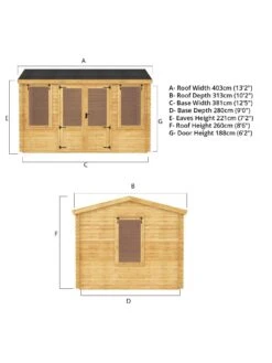 MERCIA 4 X 3m Reverse Apex Log Cabin with Installation 8 MERCIA 4 X 3m Reverse Apex Log Cabin with Installation -FurniHaven Shop RKVCK SQ3 0000000099 N A SLd1
