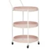Very Home Darcy Round Drinks Trolley -FurniHaven Shop RMKMG SQ2 0000000217 PINK WHITE SLf