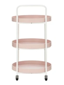 Very Home Darcy Round Drinks Trolley -FurniHaven Shop RMKMG SQ3 0000000217 PINK WHITE SLd