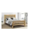Julian Bowen Amsterdam Oak Double Bed Frame -FurniHaven Shop RPTHM SQ1 0000000006 OAK SLa