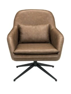 Julian Bowen Bowery Faux Leather Swivel Chair -FurniHaven Shop RPWTP SQ2 0000000004 BLACK SLf