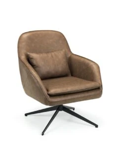 Julian Bowen Bowery Faux Leather Swivel Chair -FurniHaven Shop RPWTP SQ4 0000000004 BLACK SLd