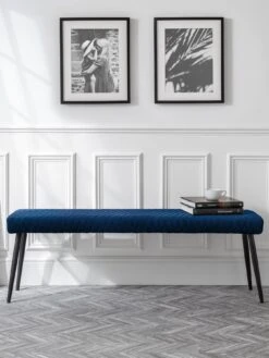 Julian Bowen Luxe Velvet Low Bench - Blue