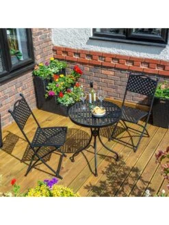 Rowlinson Havana Bistro Set (Matt Black) -FurniHaven Shop RRDQF SQ2 0000000088 NO COLOR RSr