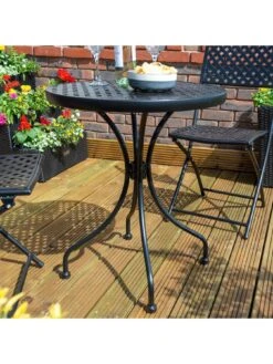 Rowlinson Havana Bistro Set (Matt Black) -FurniHaven Shop RRDQF SQ6 0000000088 NO COLOR SLd2