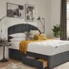 Silentnight Ava Memory 1000 Pocket Velvet Divan Bed With Headboard And Storage Options -FurniHaven Shop RRHDX SQ1 0000000071 CHARCOAL RSr
