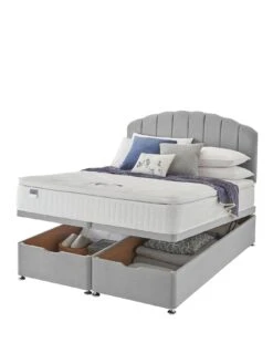 Silentnight Ava 1000 Pillowtop Velvet Ottoman Bed With Headboard 9 Silentnight Ava 1000 Pillowtop Velvet Ottoman Bed With Headboard -FurniHaven Shop RRHEG SQ2 0000000035 SILVER SLf