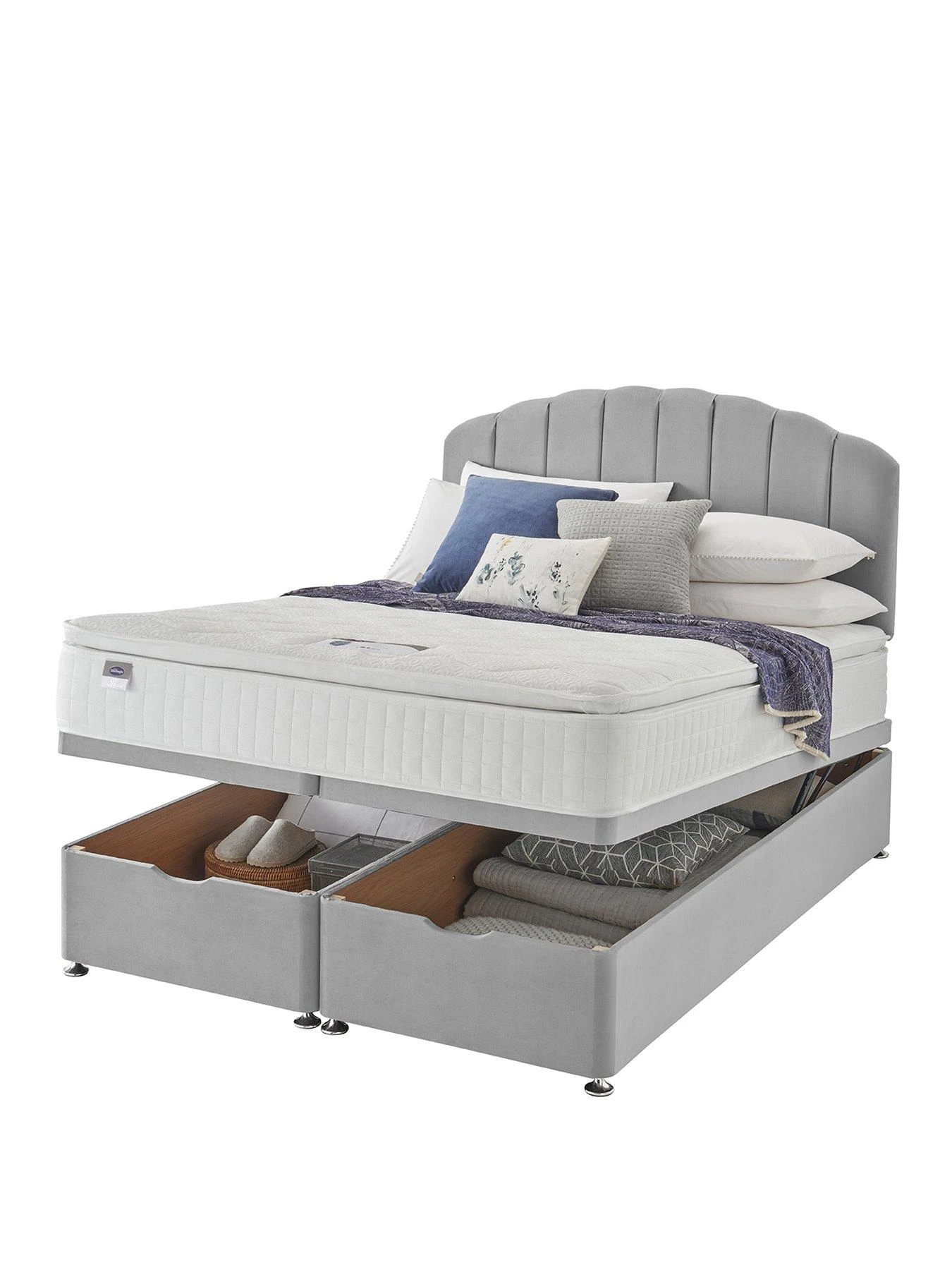 Silentnight Ava 1000 Pillowtop Velvet Ottoman Bed With Headboard 4 Silentnight Ava 1000 Pillowtop Velvet Ottoman Bed With Headboard - Image 2