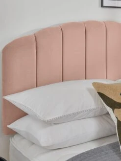Silentnight Ava Velvet Upholstered Headboard -FurniHaven Shop RRHFP SQ4 0000000591 BLUSH SLd