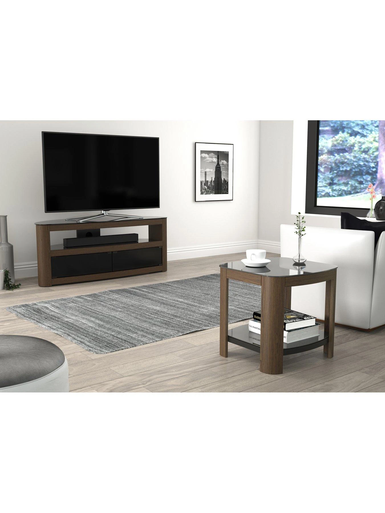 AVF Affinity Side Table - Walnut/Black 8 AVF Affinity Side Table - Walnut/Black - Image 6