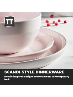 Tower Barbabry & Oak Oslo Pink Lemonade 16 Piece Dinner Set -FurniHaven Shop RVEG7 SQ4 0000000063 PINK SLd2