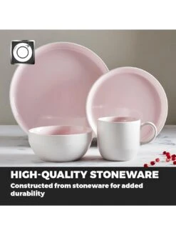 Tower Barbabry & Oak Oslo Pink Lemonade 16 Piece Dinner Set -FurniHaven Shop RVEG7 SQ5 0000000063 PINK SLd3