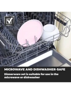 Tower Barbabry & Oak Oslo Pink Lemonade 16 Piece Dinner Set -FurniHaven Shop RVEG7 SQ6 0000000063 PINK SLd4