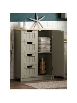 Bath Vida Priano 4 Drawer, 1 Door Freestanding Unit -FurniHaven Shop RVJ7H SQ3 0000000005 GREY SLa