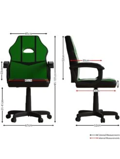 Vida Designs Comet Racing Gaming Chair -FurniHaven Shop RVJ9H SQ5 0000000763 BLACK GREEN SLd3