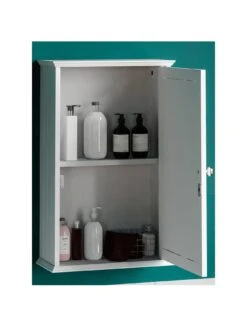 Bath Vida Priano 1 Door Mirrored Wall Cabinet -FurniHaven Shop RVJAT SQ3 0000000013 WHITE SLa