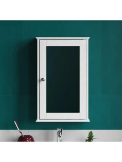Bath Vida Priano 1 Door Mirrored Wall Cabinet -FurniHaven Shop RVJAT SQ4 0000000013 WHITE SLd