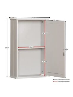 Bath Vida Priano 1 Door Mirrored Wall Cabinet -FurniHaven Shop RVJAT SQ7 0000000013 WHITE DGy