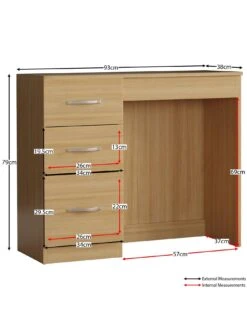 Vida Designs Riano Dressing Table - Pine -FurniHaven Shop RVJCK SQ7 0000000144 PINE DGy