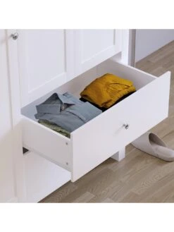 Vida Designs Arlington 3 Door, 2 Drawer Wardrobe - White -FurniHaven Shop RVKCT SQ5 0000000013 WHITE SLd1