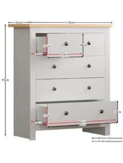 Vida Designs Arlington 2 + 3 Drawer Chest - White 13 Vida Designs Arlington 2 + 3 Drawer Chest - White -FurniHaven Shop RVKDD SQ7 0000000013 WHITE DGy