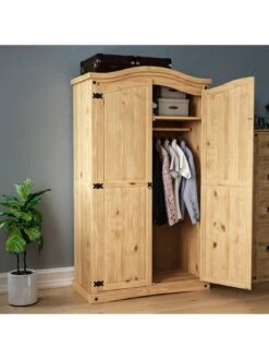 Vida Designs Corona 2 Door Wardrobe -FurniHaven Shop RVKDV SQ5 0000000006 OAK SLd1