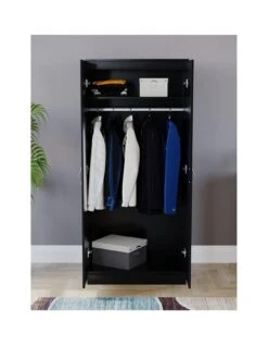 Vida Designs Riano 2 Door Wardrobe - Black -FurniHaven Shop RVKDX SQ3 0000000004 BLACK SLa