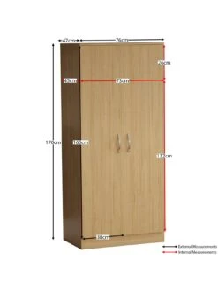 Vida Designs Riano 2 Door Wardrobe - Pine Effect 13 Vida Designs Riano 2 Door Wardrobe - Pine Effect -FurniHaven Shop RVKE3 SQ7 0000000144 PINE DGy