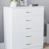 Vida Designs Hulio 5 Drawer Compact Chest - White -FurniHaven Shop RVKEE SQ1 0000000013 WHITE RSr