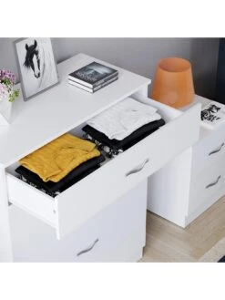 Vida Designs Hulio 5 Drawer Compact Chest - White -FurniHaven Shop RVKEE SQ5 0000000013 WHITE SLd1