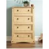 Vida Designs Corona Solid Pine 4 Drawer Chest -FurniHaven Shop RVKEL SQ1 0000000006 OAK SLf