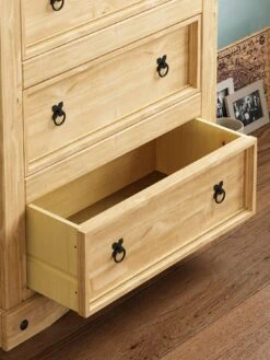 Vida Designs Corona Solid Pine 4 Drawer Chest -FurniHaven Shop RVKEL SQ4 0000000006 OAK SLd