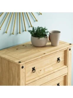 Vida Designs Corona Solid Pine 4 Drawer Chest -FurniHaven Shop RVKEL SQ6 0000000006 OAK SLd2