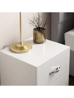Vida Designs Riano Compact 2 Drawer Bedside Chest - White -FurniHaven Shop RVPAA SQ7 0000000013 WHITE DGy