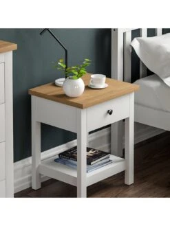 Vida Designs Arlington 1 Drawer Side Table - White -FurniHaven Shop RWQ3D SQ6 0000000013 WHITE SLd2
