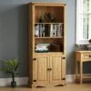 Vida Designs Corona Solid Pine 2 Door Bookcase -FurniHaven Shop RWQ6A SQ1 0000000006 OAK SLf