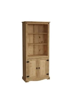 Vida Designs Corona Solid Pine 2 Door Bookcase -FurniHaven Shop RWQ6A SQ2 0000000006 OAK RSr