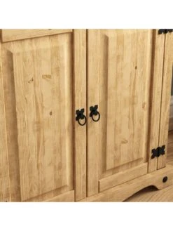 Vida Designs Corona Solid Pine 2 Door Bookcase -FurniHaven Shop RWQ6A SQ6 0000000006 OAK SLd2