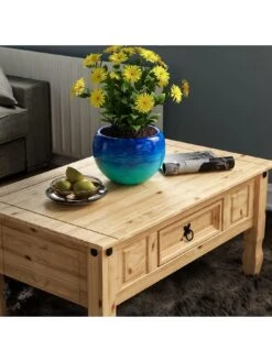 Vida Designs Corona Solid Pine 1 Drawer Coffee Table 10 Vida Designs Corona Solid Pine 1 Drawer Coffee Table -FurniHaven Shop RWQDP SQ5 0000000006 OAK SLd1