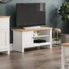 Vida Designs Arlington 1 Door TV Unit - Fits Up To 43 Inch TV - White -FurniHaven Shop RWQEM SQ1 0000000013 WHITE SLf
